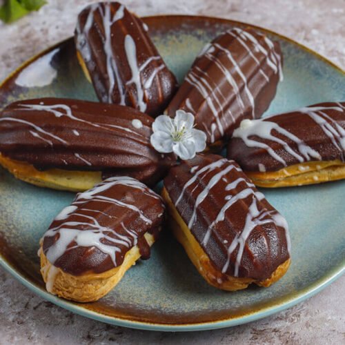 French Eclairs with Black Chocolate